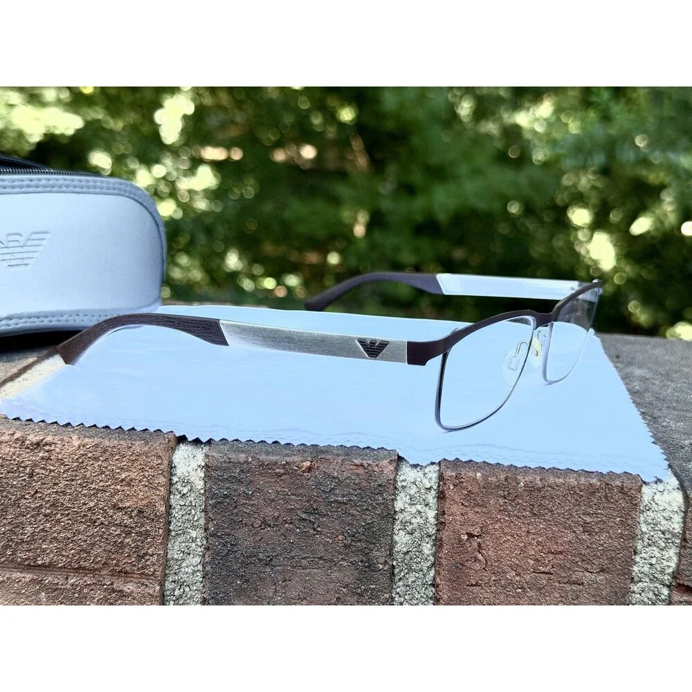 Emporio Armani EA 1057 3161 Matte Brown Gunmetal Eyeglasses Frame 52-17 140 Men